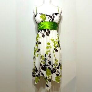 Y2K 90s Baby Doll Floral Leaves Fairy Asymmetrical Scarf Dress By Speechless